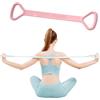 Generic Fascia di resistenza a forma di 8, per esercizi di braccia, schiena, spalle, corda elastica, per fitness, piedi, gambe, mani, braccia, yoga, pilates, stretching, fisioterapia, allenamento a casa (rosa