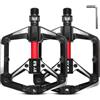 RUNYU Pedali MTB Flat, Pedali per Bicicletta da 9/16, Pedale per Bici Antiscivolo in Lega di Alluminio CNC, Pedali Bici a 3 Cuscinetti per Mountain Bike, BMX, E-Bike, Bici da Strada