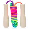 BLLREMIPSUR Corda per saltare per bambini, regolabile, per fitness, 250 cm, con manico in legno e corda per saltare arcobaleno, per ragazzi e ragazze