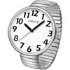 XIRUVE Donna Uomo Facile Lettura Numeri Grandi Quadrante Grande Cinturino Elastico Orologio da Polso Quarzo in Acciaio Inossidabile
