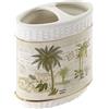 Avanti Linens Accessories Porta SPAZZOLINO Colony Palm, Ceramica, Bianco Sporco, Toothbrush Holder