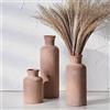 LUKA Vaso rustico in ceramica, vasi in terracotta per decorazione, set di 3, vaso per camera da letto, ufficio, soggiorno, camino, libreria, inaugurazione della casa, 25,4 cm + 19,5 + 12,7 cm