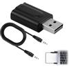 Hemlosk Trasmettitore e Ricevitore Bluetooth 5.0, Adattatore USB Wireless Bluetooth Trasmettitore con Luce LED, Bassa Latenza, Plug & Play per TV, PC, Cuffie Stereo, Altoparlanti Auto