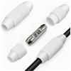 HB-DIGITAL Cavo coassiale o cavo antenna, connettore smontabile IEC, connettore coassiale, prolunga antenna, attacco avvitato, per satelliti, bianco, con contatti nichelati, corto