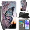 PHINIENLAND Cover per Samsung Galaxy A55 5G custodia portafoglio Farfalla | 3 scomparti carte, 1 tasca banconote, Chiusura magnetica, Supporto, Pelle PU flip cover per Samsung A55 5G