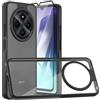 HTDELEC Cover per Xiaomi Redmi 14C 4G / Redmi A4 5G + Pellicola Vetro Temperato,Custodia Trasparente TPU Silicone Antiurto Bordo colorato Bumper Case per Xiaomi Redmi 14C 4G / Redmi A4 5G - Nero