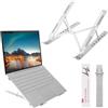 Yafane Supporto PC Portatile Lega di Alluminio Antiscivolo Regolabile a 7 Angolazioni Supporto per Laptop Pieghevole Laptop Stand per Computer Laptop da 10-16 e Tablet (Argento)