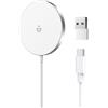 RoRoSkin Caricatore Wireless,15W Caricabatterie Mag Safe,Caricatore Wireless Magnetico,Caricatore senza fili compatibile con iPhone 17e 17 16 15 14 13 12 Pro Max/Air/Plus/Pro