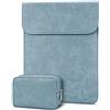TECOOL Custodia per PC 13 Pollici Portatili Sleeve con Piccola Borsa in Ecopelle Custodia per 2018-2020 MacBook Air 13 A2179/A2337/A1932,MacBook PRO 13,dell XPS 13,Surface PRO X,MateBook 13, Haze Blu