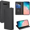 Vauki Cover per Samsung Galaxy S10 Plus Custodia in Pelle PU Slot Schede Flip TPU Silicone Case Supporto Stand Magnetica Antiurto Caso per Samsung Galaxy S10 Plus 6.4, Nero