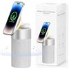 COLSUR Cassa Bluetooth Caricabatterie wireless Altoparlanti Bluetooth con luce notturna, stazione di ricarica wireless 2 in 1 per iPhone 16/15/14/13/12 Series AirPods Pro/4/3/2-Grigio