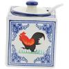 PHENOFICE Barattolo Di Condimento Per Peperoncino Gadget Da Cucina Barattoli Di Conservazione Con Coperchio Porta Sale Con Coperchio Ciotola Di Sale D'epoca Portapepe Ermetico Blue Ceramica