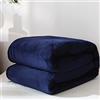 Chickwin Plaid di Flanella Plaid in Pile, Tinta Unita Coperte Calda Plaid in Pile di Flanella Microfibra Morbida Coperte Trapunta per Divano Singolo Matrimoniale (Blu Scuro,150x200cm)