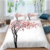 LLSZAHD Copripiumino Matrimoniale 240x220 Albero Di Cuore Rosso Bianco Copripiumino Con Cerniera Matrimoniali Sacco Copri Piumino In Microfibra Morbido E Traspirante ，Copripiumino 240x220cm