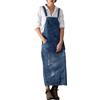 semen Salopette da donna vintage classica con bretelle, lunghe gonne in denim lavate invecchiate gonne abito gonne con fori strappati salopette tuta, Blu scuro, 40