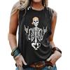 Cicy Bell Canottiera da donna senza maniche, scollo rotondo, maglietta con motivo a teschio, estiva, Nero , XL