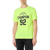 Champion Legacy Modern Basket at The Gym-Graphic Micromesh S/S Crewneck T-Shirt, Giallo Fluo, M Uomo