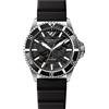 Emporio Armani Orologio Uomo, movimento automatico a tre lancette, 42 mm, cassa in acciaio con cinturino in silicone, AR60062