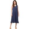 Ulla Popken Sleeves Interlock Dress 829148 Vestito, Blu, 56-58 Donna