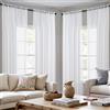 MIULEE Tende Trasparenti con Passanti Morbidi Finestre per Salotto Eleganti Soggiorno per Camera da Letto e Tende Cameretta Bambini 4 Pannelli 140x280cm Bianco