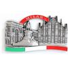 Designo Milano (Italia) - Calamita 3D in metallo per frigorifero da cucina - Design elegante unico souvenir di vacanza