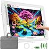 TOHETO Tavolo luminoso A3 con tasca per pittura con diamanti, scatola ricaricabile per disegnare, pad luce LED ricaricabile, piastra luminosa senza fili (bianco)