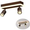 LVWIT Faretti Orientabili da Soffitto 2 Luce Moderna, Faretti da Parete Interno GU10 Nero-Rettangoli, Faretti LED Soffitto per Barra Cameretta Cucina, Acrilico e Alluminio (Senza Lampadina)