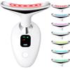 AOGOE Dispositivo di Bellezza Antirughe, 3 Modalità Massaggiatore Viso Antirughe Lifting Elettrico, 7 Colori LED Radiofrequenza Viso, 45 °C Terapia Massaggio Viso EMS Gua Sha Rassodante Viso e Collo
