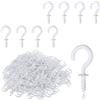 KALIONE 100 piccoli ganci a vite, mini ganci da soffitto per legno, per piante, decorazioni artistiche, chiavi, decorazione natalizia, ideali per il giardino (bianco)