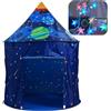 Benebomo Tenda da gioco a razzo spaziale blu per bambini, tenda pop-up Wigwam per bambini, tenda per ragazzi e ragazze, per interni ed esterni