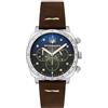Spinnaker Mens 42mm Hull Chronograph Pine Green Meca-Quartz Watch with Genuine Leather Strap SP-5068-02