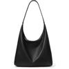 KALIDI Borsa tote casual in pelle vegana Hobo con cerniera Borsa da lavoro Weekender a spalla da donna borsa da viaggio, nero, Medium