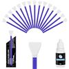 AYESY Set Pulizia del Sensore per Full Frame, 15 Pezzi Kit di Pulizia del Sensore con 10ml di Sensore Liquido, 24mm Swab in Microfibra per pulizia di Obiettivi, Filtri, Fotocamera Lenti, Cellulari