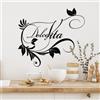Wallity Hanah Home Elegante accessorio decorativo da parete in metallo, nero, 56 x 48 cm, 100% metallo, spessore 1,5 mm, design leggero e moderno per la decorazione della casa