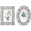 GIFTY GIFTY Set di 2 mini cornici in argento vintage, 2 x 3 pollici, per esposizione da tavolo, perfetto per decorazioni domestiche, matrimoni, lauree o foto pietra miliare