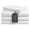 Good Sleep Bedding Lenzuolo bianco king size 1000 fili 100% cotone egiziano tessuto raso traspirante set da 5 pezzi tasca profonda elastica adatta per schiuma a basso profilo e alta