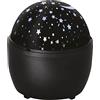 EMOS Proiettore LED a stella, proiezione decorativa cielo stellato, proiettore a soffitto e parete, funzionamento USB o a batteria (3 x AA), durata 10.000 ore, IP20 per interni, DCPW06, nero