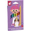 Janod - 8 pennarelli Glitterati - Alta densità di Glitter e Inchiostro Lavabile - Colori Assortiti - Colorare per Bambini - Hobby creativi, Scrapbooking, attività manuali - dai 3 Anni - J07412