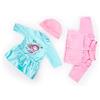 Bayer Design-83889AA Bambole 33-38cm, Vestito, Giacca e Cappello, Set, Abito con Sirena, Tinta Unita, Colore Turchese, Rosa, Small, 83889AA