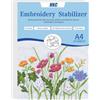 HKC Stabilizzatore per Ricamo Idrosolubile Autoadesivo, 24 Pezzi A4 (29,7 X 21 Cm) Carta da Ricamo Stampabile o Motivo da Disegno, Carta da Ricamo Solubile in Acqua per Ricamo a Mano e a Macchina