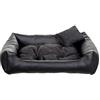 gutekissen® Letto per Cani in Ecopelle Divano per Cani Cuscino per Cani Cuscino in Ecopelle per Cani - Materiali durevoli e Alta qualità EKO (M - 80x65, Nero)