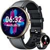 CatShin Orologio Smartwatch Uomo Fitness Watch: Orologi con Chiamate Contapassi Impermeabile Sanguigna Pressione Sport 1,43 Rotondo Touch AMOLED Schermo Pelle Cinturino Compatibile Android iOS Smartphone