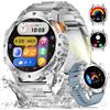 LIGE Smartwatch Uomo con Torcia LED/500mAh,1.43 AMOLED Militari Smart Watch con Chiamate Notifiche/120+Modalità Sportive, Cardiofrequenzimetro/Sonno IP68 Fitness Tracker per Android iOS, Argento