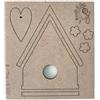 Sagoma Casetta uccellini con cuore e fiori MDF