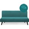 AOUHMN Copridivano Senza Braccioli, Copridivano 2-3 Posti Elasticizzato Impermeabile Universale Spandex Cotone Antigraffio Gatto e Lavabile Protezione per Mobili per Divano Pieghevole,Verde scuro,190×210cm