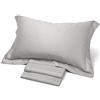 Corredo Italiano Satin® - completo lenzuola matrimoniale tinta unita in raso di puro cotone con O.G (Perla)