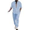 Generico Uomo Taglie Forti Set di Tute Completo Manica lunga Felpa Cappotto con zip intera con colletto in piedi e Coulisse pantaloni da jogging Tuta sportiva Ginnastica con tasche Felpa Uomo