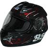 protectWEAR Casco moto nero opaco rosso strade design con visiera FS-801-99R - S