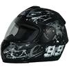 protectWEAR Casco moto nero/grigiore opaco strade design con visiera FS-801-99 - L