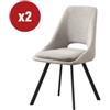 Sedia da pranzo miranda in tessuto beige 2 pezzi